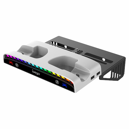 IPEGA PS5 Slim Console Multi-Functional Wall Mount Charging Dock for PS5 Console with RGB Light IPEGA PS5 Slim Console Multi-Functional Wall Mount Charging Dock for PS5 Console with RGB Light